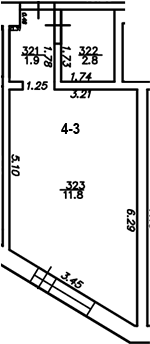 Планировка — The Manor, Студия, 27 м²