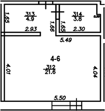 Планировка — The Manor, Студия, 30 м²