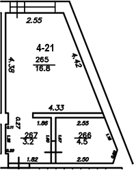 Планировка — The Manor, Студия, 25 м²