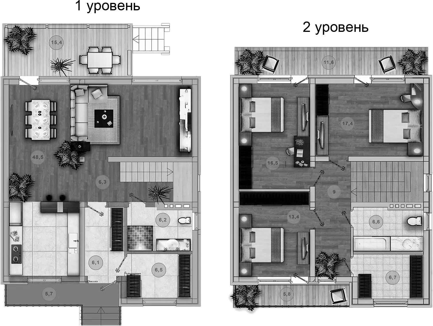 Планировка — Коттеджный поселок Villa Sole, 3-комн., 161 м²