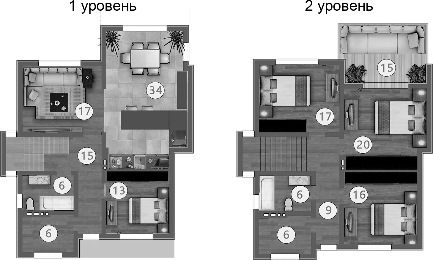 Планировка — Коттеджный поселок Villa Sole, 6-комн., 255 м²