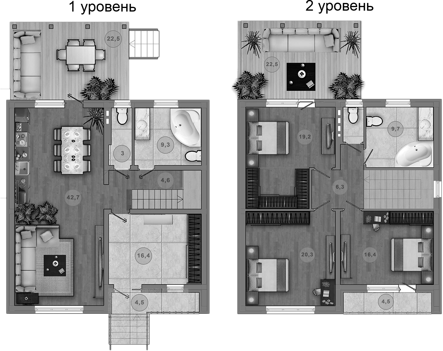Планировка — Коттеджный поселок Villa Sole, 4-комн., 232 м²