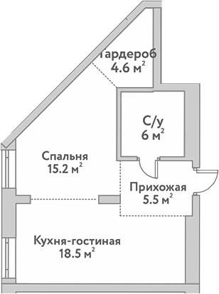 Планировка — Flora&Fauna, 2-комн., 50 м²