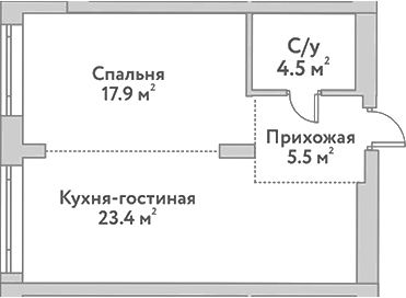 Планировка — Flora&Fauna, 2-комн., 51 м²