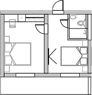 Планировка — Sun Peak, Студия, 39 м²