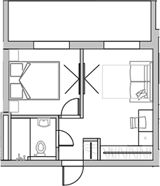 Планировка — Sun Peak, Студия, 38 м²