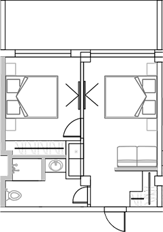 Планировка — Sun Peak, Студия, 54 м²