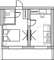 Планировка — Sun Peak, Студия, 35 м²