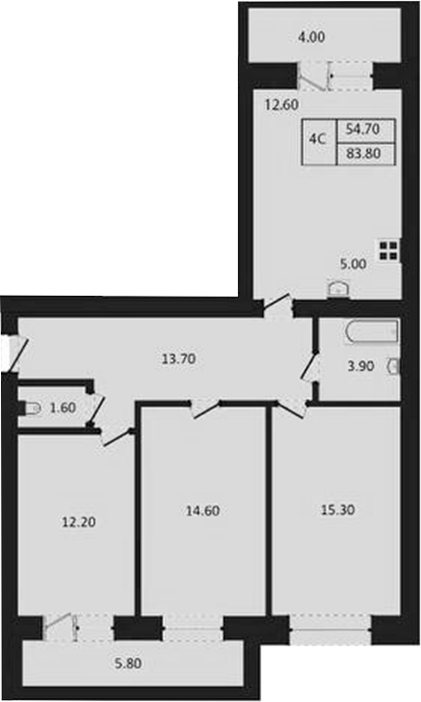 Планировка — Дивноград, 4-комн., 79 м²