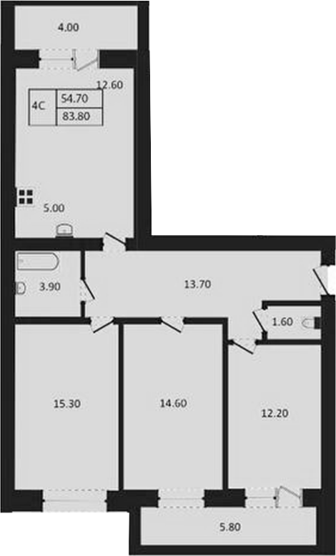 Планировка — Дивноград, 4-комн., 79 м²