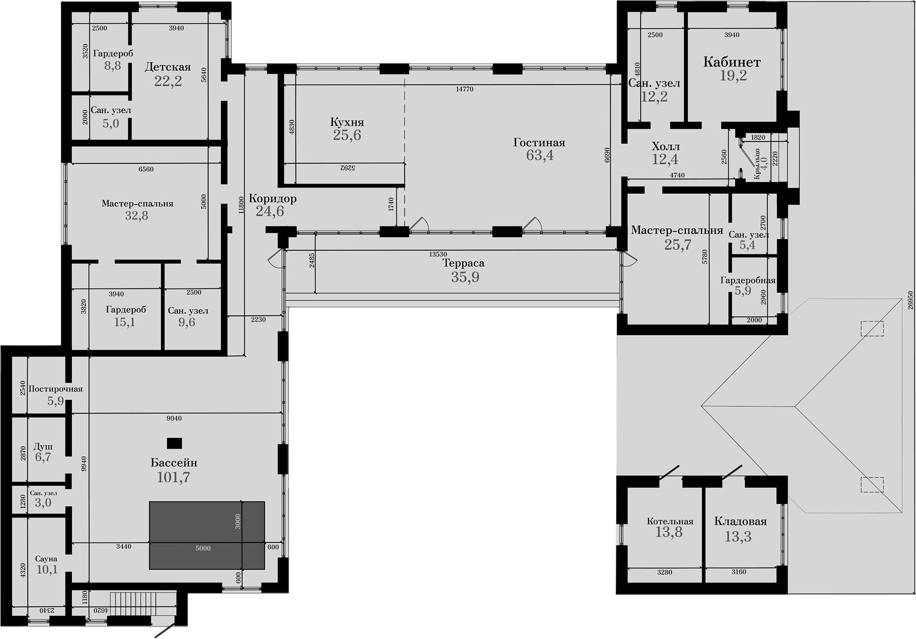 Планировка — Коттеджный поселок Онегин парк, 4-комн., 486 м²