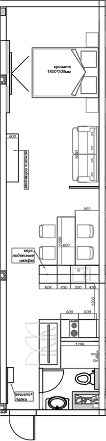 Планировка — Mirror 2, 1-комн., 41 м²