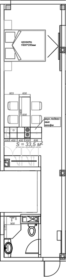 Планировка — Mirror 2, 1-комн., 35 м²