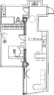 Планировка — Mirror, 1-комн., 63 м²