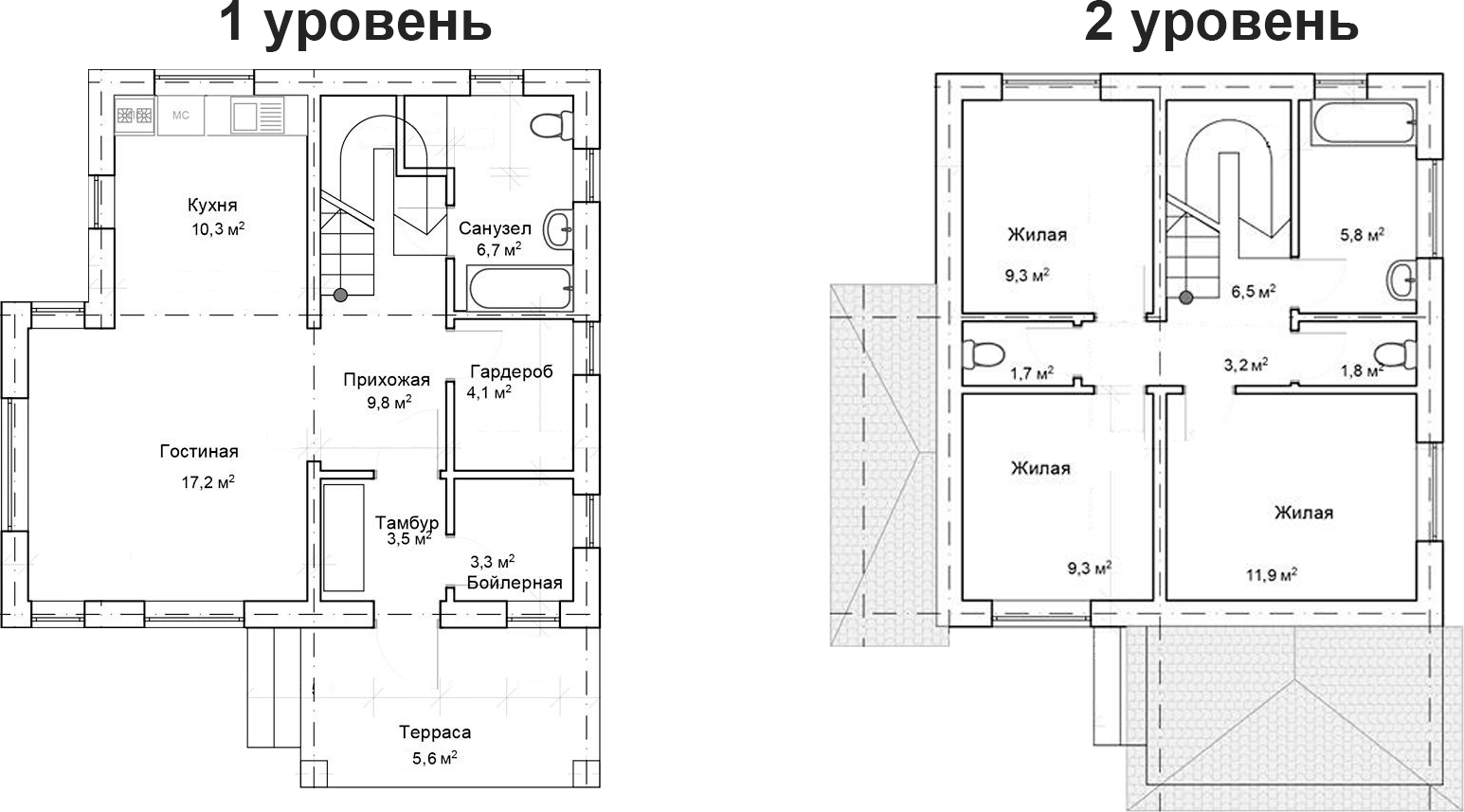 Планировка — Коттеджный поселок Семигорье, 3-комн., 104 м²