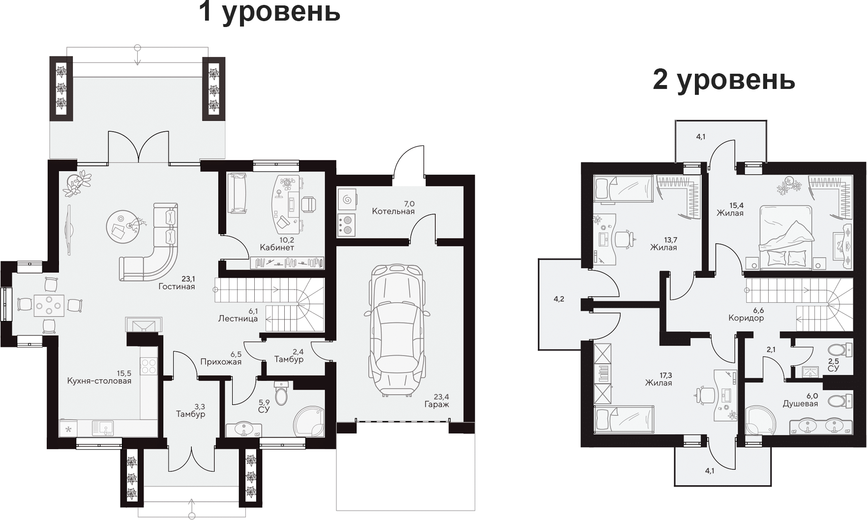 Планировка — Коттеджный поселок Семигорье, 4-комн., 167 м²