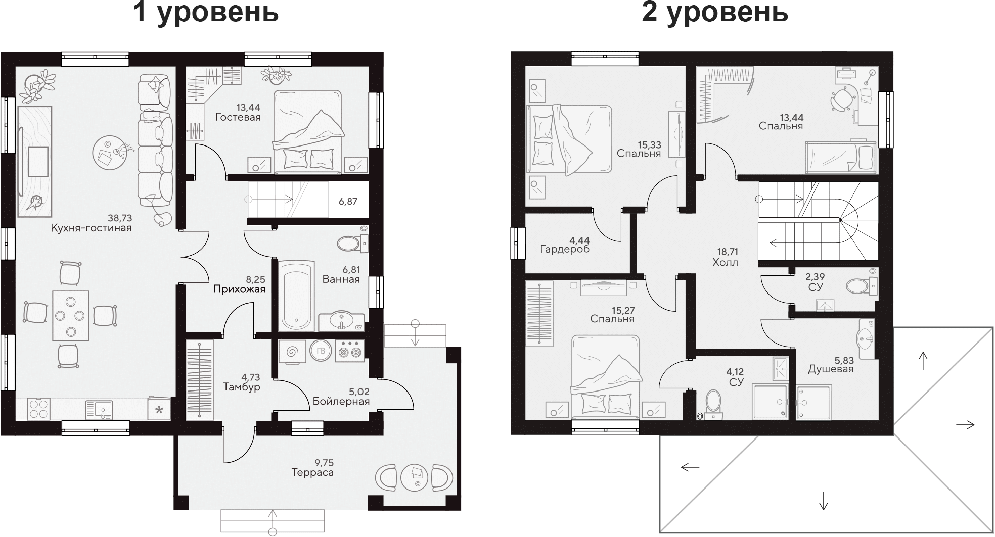 Планировка — Коттеджный поселок Семигорье, 4-комн., 163 м²