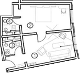 Планировка — ГК Livingston Grand Resort&Spa, 2-комн., 38 м²