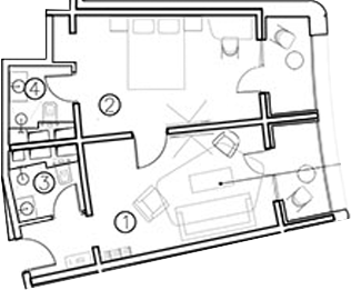Планировка — ГК Livingston Grand Resort&Spa, 2-комн., 39 м²