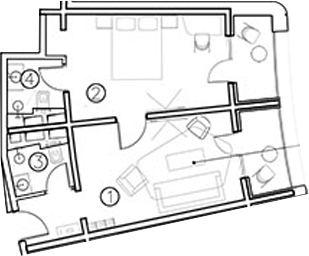 Планировка — ГК Livingston Grand Resort&Spa, 2-комн., 39 м²