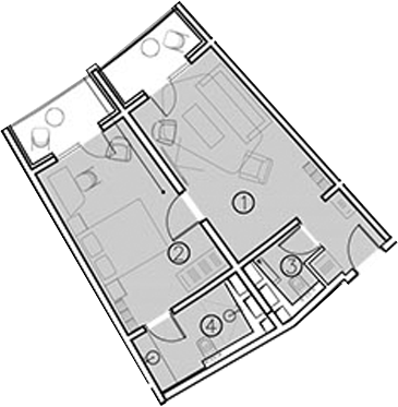 Планировка — ГК Livingston Grand Resort&Spa, 2-комн., 40 м²