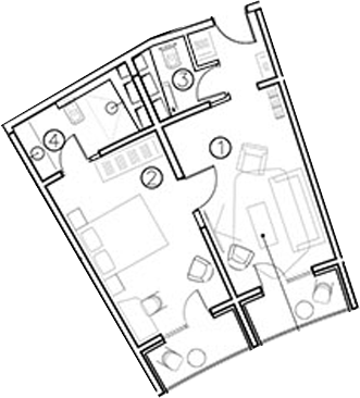 Планировка — ГК Livingston Grand Resort&Spa, 2-комн., 40 м²