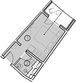 Планировка — ГК Livingston Grand Resort&Spa, Студия, 17 м²