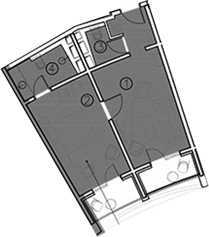 Планировка — ГК Livingston Grand Resort&Spa, 2-комн., 39 м²