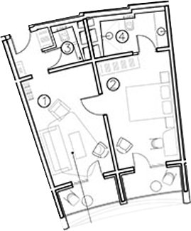 Планировка — ГК Livingston Grand Resort&Spa, 2-комн., 40 м²