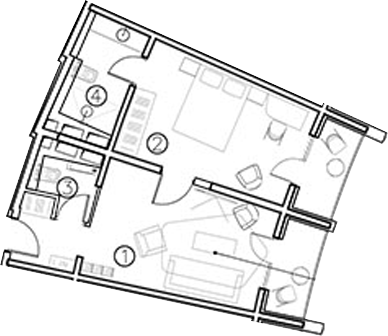 Планировка — ГК Livingston Grand Resort&Spa, 2-комн., 40 м²