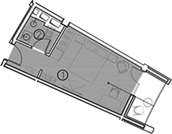 Планировка — ГК Livingston Grand Resort&Spa, Студия, 20 м²