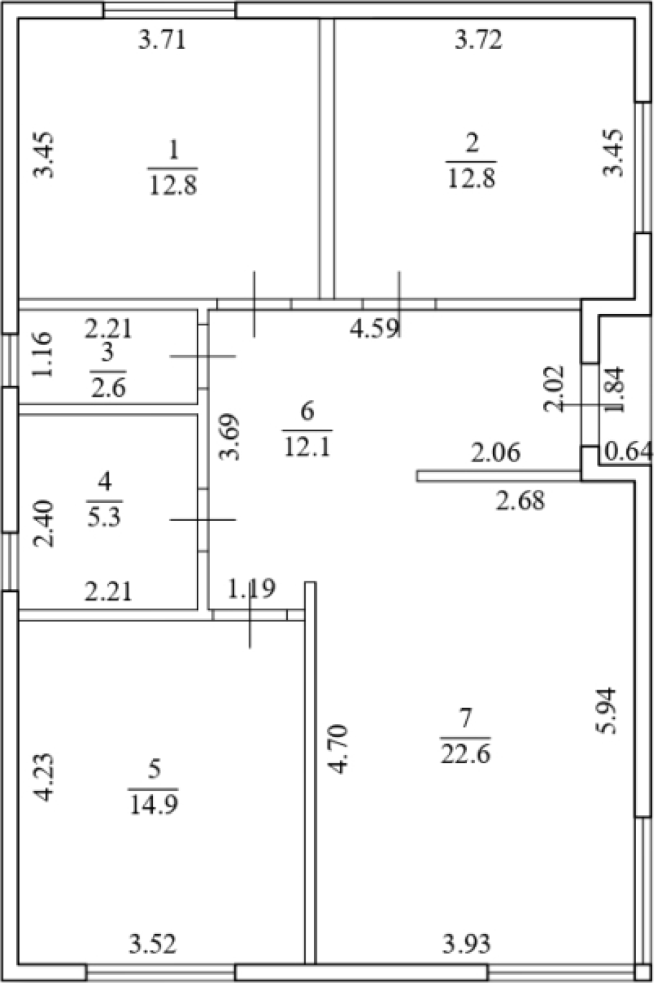 Планировка — Коттеджный поселок Немецкая деревня, 3-комн., 86 м²