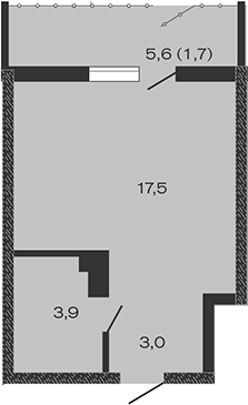Планировка — Дзенпарк, Студия, 24 м²