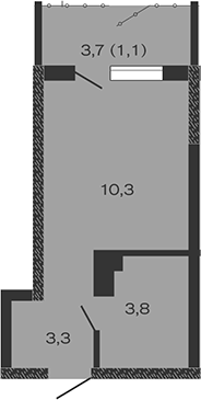 Планировка — Дзенпарк, Студия, 17 м²