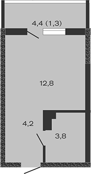 Планировка — Дзенпарк, Студия, 21 м²