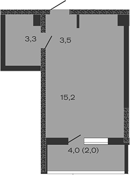 Планировка — Дзенпарк, Студия, 22 м²