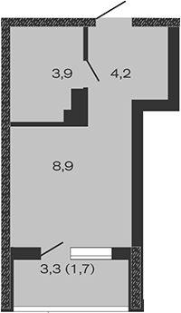 Планировка — Дзенпарк, Студия, 17 м²