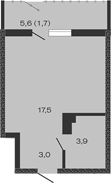 Планировка — Дзенпарк, Студия, 24 м²
