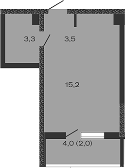 Планировка — Дзенпарк, Студия, 22 м²