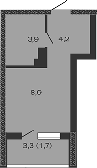 Планировка — Дзенпарк, Студия, 17 м²