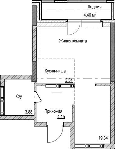 Планировка — Чацкий, Студия, 31 м²