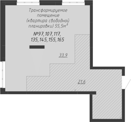 Планировка — Чемпион парк. Кемерово, 1-комн., 56 м²