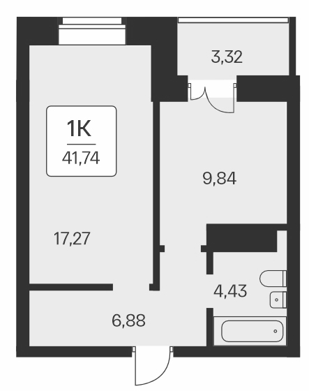 Планировка — Сакура парк, 1-комн., 38 м²