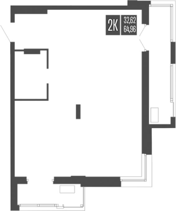 Планировка — Opera Residence. Барнаул, 1-комн., 65 м²