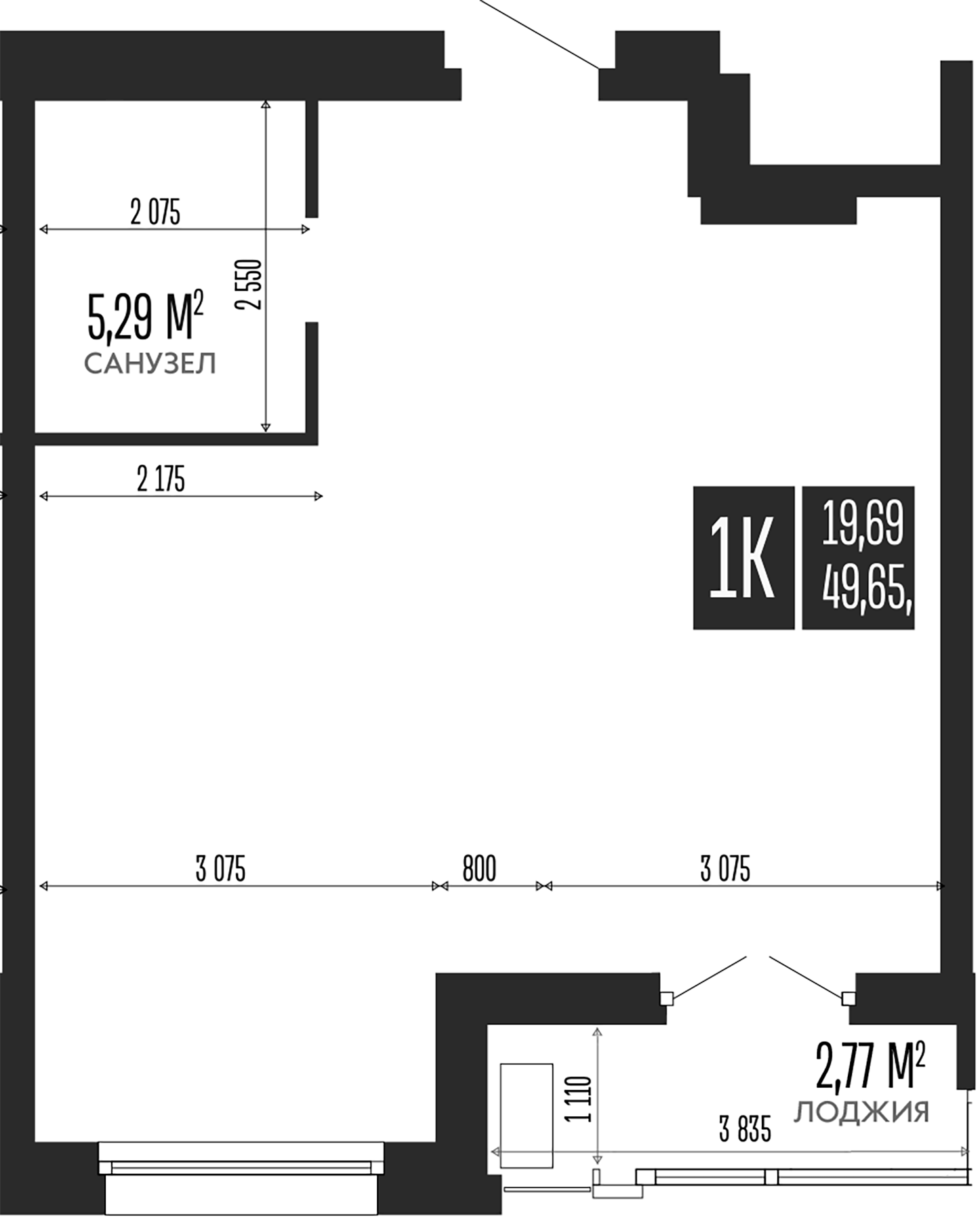 Планировка — Opera Residence. Барнаул, 1-комн., 50 м²