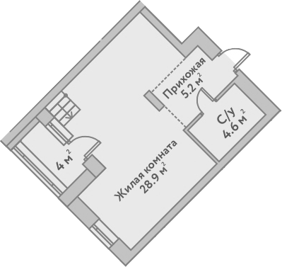 Планировка — Flora&Fauna, 2-комн., 48 м²