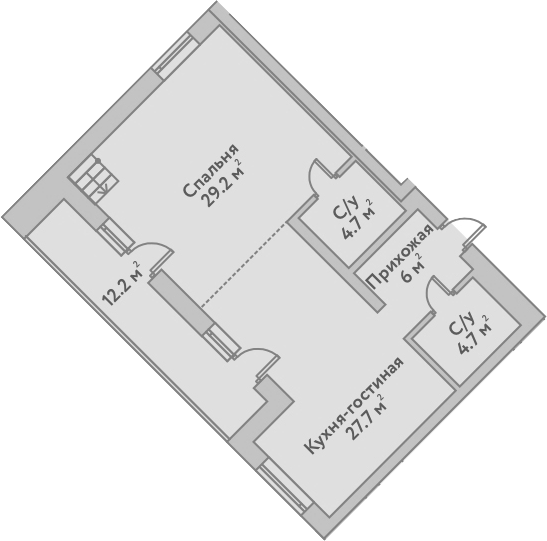 Планировка — Flora&Fauna, 2-комн., 86 м²