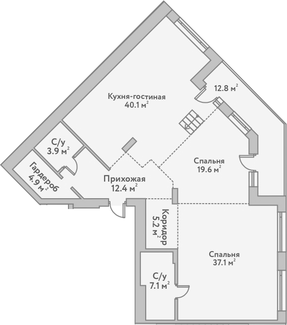 Планировка — Flora&Fauna, 3-комн., 142 м²