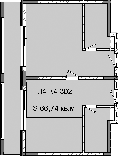 Планировка — Гостиничный комплекс Royal Beach Sochi, 1-комн., 67 м²