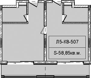 Планировка — Гостиничный комплекс Royal Beach Sochi, 1-комн., 59 м²